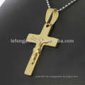 Top Verkauf Kreuz Anhänger mit Jesus, Gold Kreuz Anhänger Design